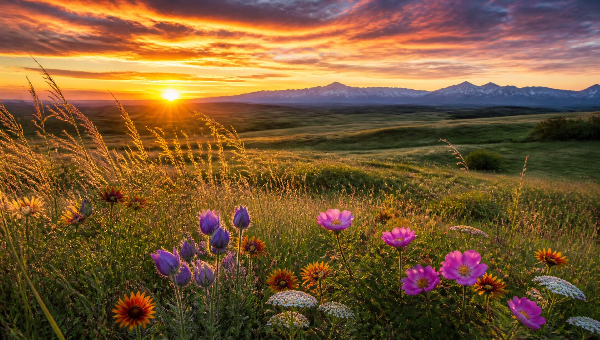 Alberta prairie grassland stretching to a wide open horizon